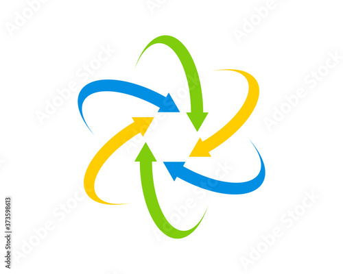 Science symbol with rotation arrow