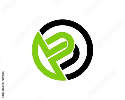 Black and green circle shape with B letter initial
