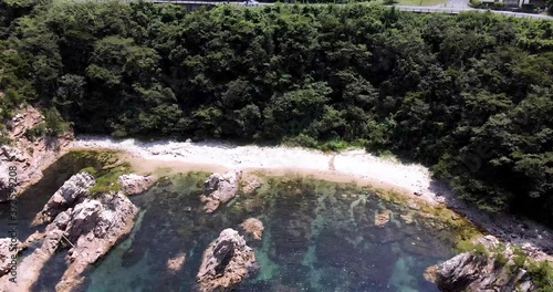 山陰海岸ジオパーク　ドローン 空撮4K 鳥取県浦富海岸　城原海岸