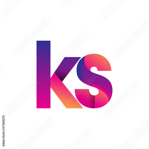 Initial Letter KS Logo Lowercase, magenta and orange, Modern and Simple Logo Design.