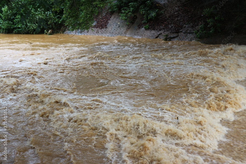 water flowing into the river water flowing into the river