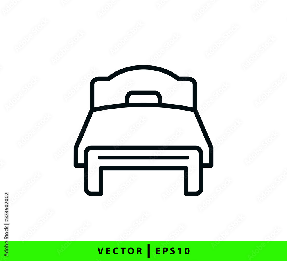 Bed icon vector flat style illustration Bed icon vector flat style illustration