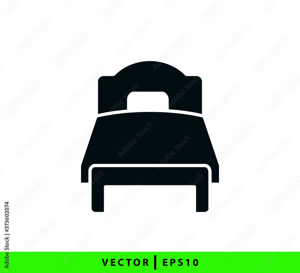 Bed icon vector flat style illustration Bed icon vector flat style illustration
