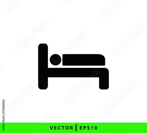 Bed icon vector flat style illustration