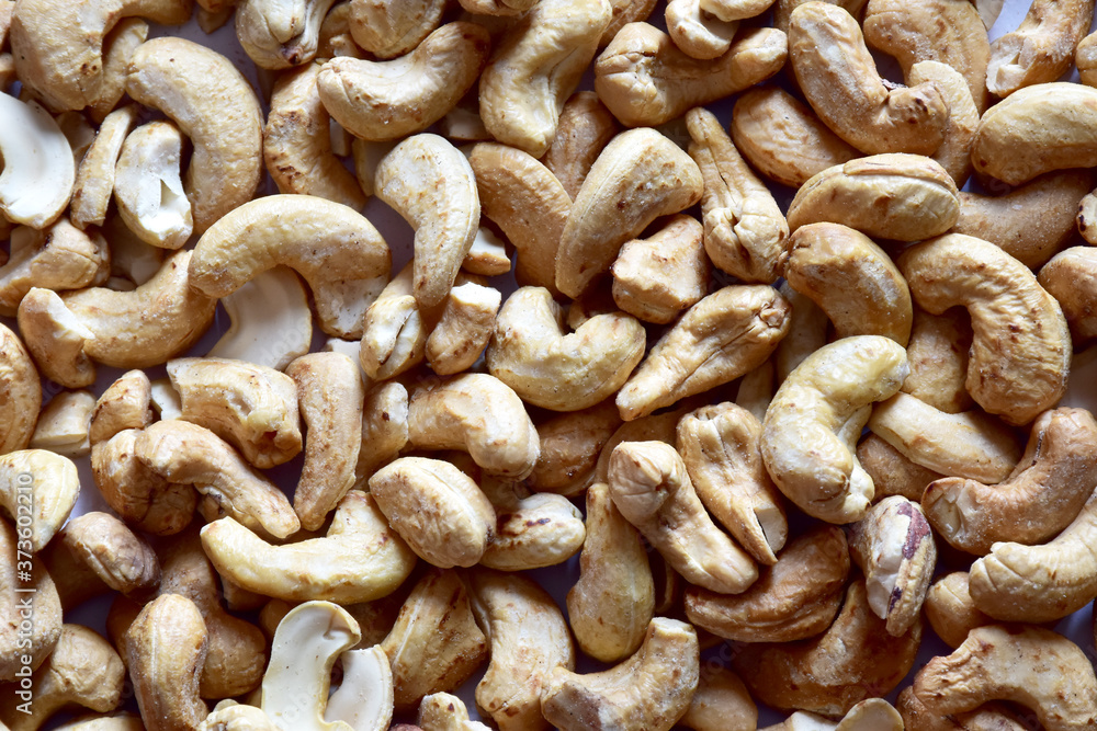 Closeup of Cashew Nuts isolated on the white background, Full depth of field. Closeup of Cashew Nuts isolated on the white background, Full depth of field.