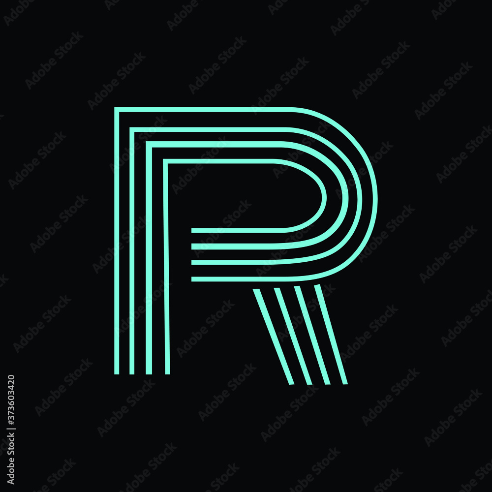 minimal simple initial based R letter logo design minimal simple initial based R letter logo design