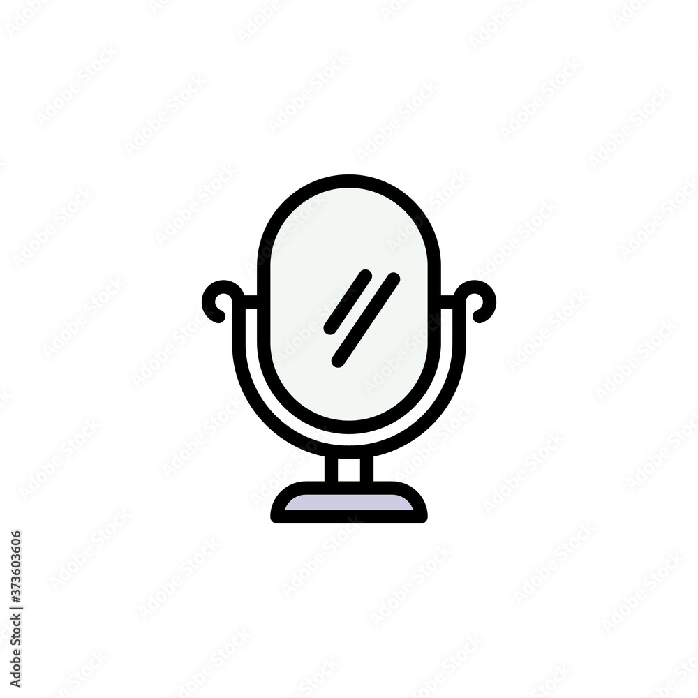 mirror outline icon. Elements of Beauty and Cosmetics illustration icon. Signs and symbols can be used for web, logo, mobile app, UI, UX mirror outline icon. Elements of Beauty and Cosmetics illustration icon. Signs and symbols can be used for web, logo, mobile app, UI, UX