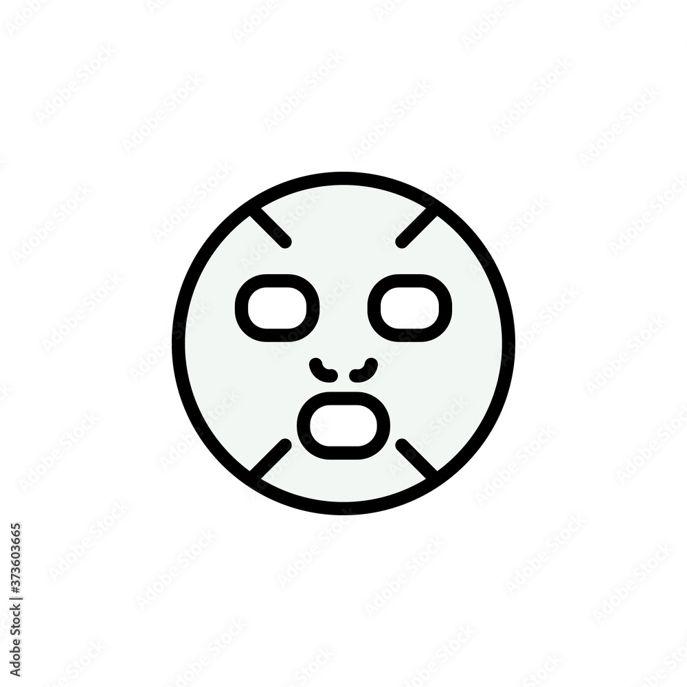 facial mask outline icon. Elements of Beauty and Cosmetics illustration icon. Signs and symbols can be used for web, logo, mobile app, UI, UX facial mask outline icon. Elements of Beauty and Cosmetics illustration icon. Signs and symbols can be used for web, logo, mobile app, UI, UX