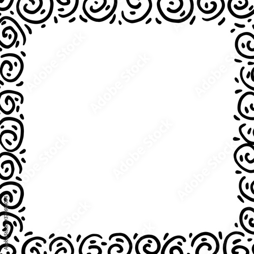 Hand drawn black and white border.