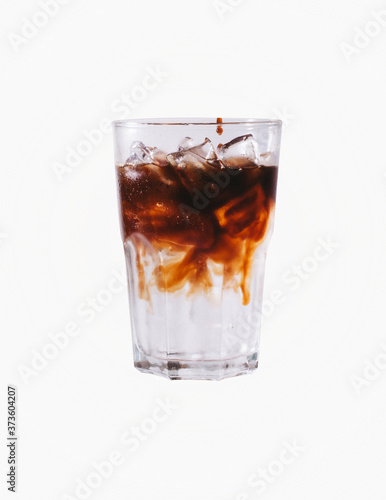 3D rendering,  coffee in glass on isolate white background 