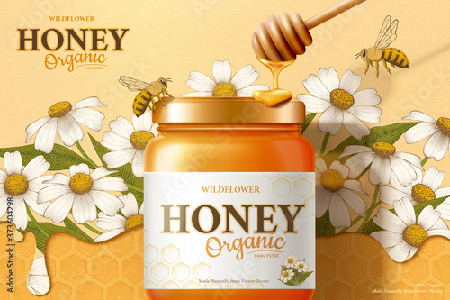 Wild flower honey ad template