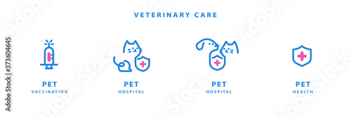 Pet health care line labels set