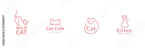 Cute line style kitty icons