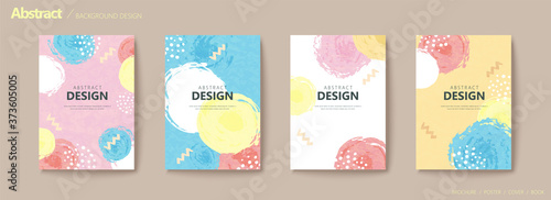 Doodle circular bubbles flyer set