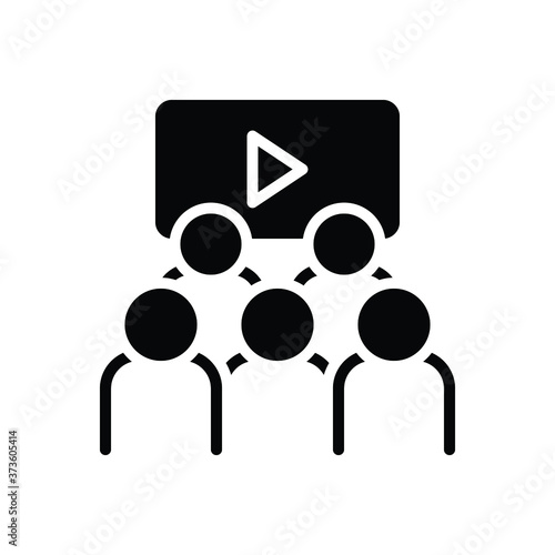 Black solid  icon for audience