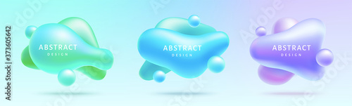 Set of futuristic fluid label