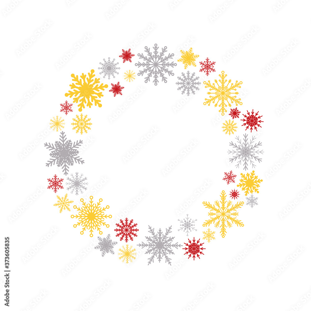 Vector frame for Christmas, New Year, snowflakes