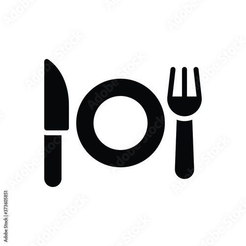 Black solid  icon for dinner