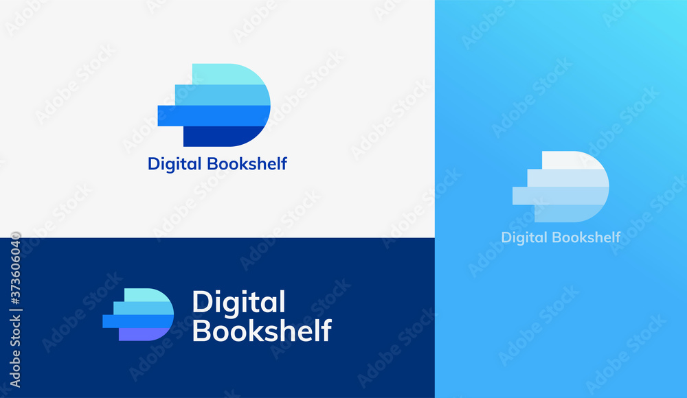 E-book logo set - obrazy, fototapety, plakaty 