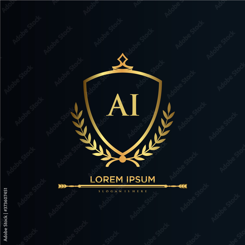 AI Letter Initial with Royal Template.elegant with crown logo vector ...
