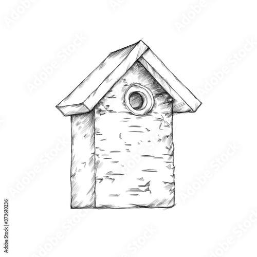 Einfaches Vogelhaus, Nistkasten aus Birke