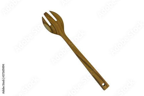Wooden Teak  Fork isolated on white background