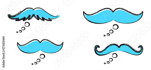 Slogan No shave or shaving moustache, mustache or beard men face. Men's Day. Awareness blue ribbon, medical symbol for psa prostate cancer month in november. Vector best quote signs