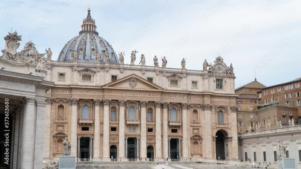 Timelapse St. Peter's Basilica, St. Peter's Square, Vatican City, Rome, Italy Timelapse St. Peter's Basilica, St. Peter's Square, Vatican City, Rome, Italy