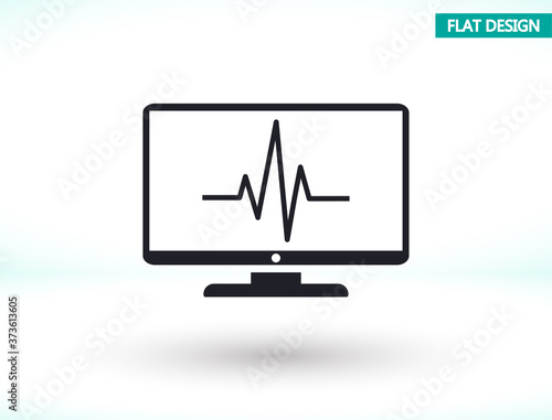monitoring vector icon , lorem ipsum Flat design