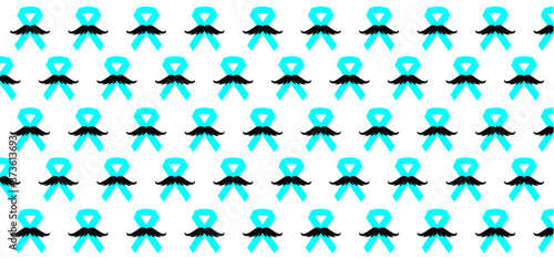 Slogan No shave or shaving moustache, mustache or beard men face. Men's Day. Awareness blue ribbon, medical symbol for psa prostate cancer month in november. Vector best quote signs