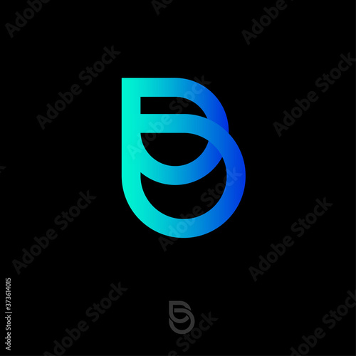 B Letter. B logotype. Beauty abstract monogram. Logo consist of two elements like drops or speech bubbles. Monochrome option.