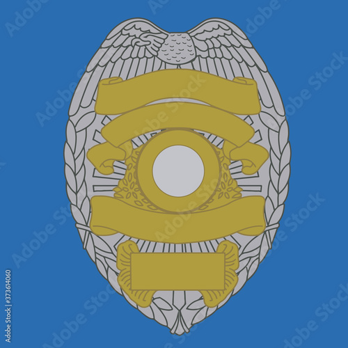 Police Officer Badge with Eagle and banners - Version 2 (EPS)