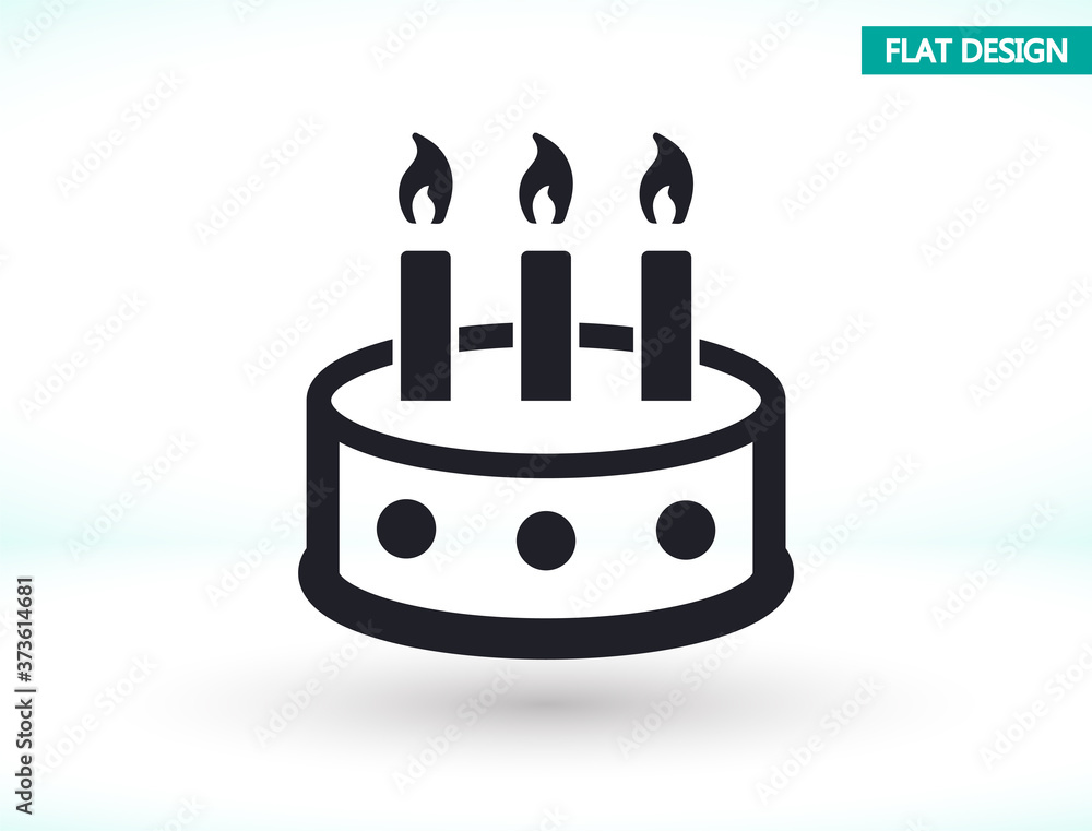 Cake vector icon , lorem ipsum Flat design