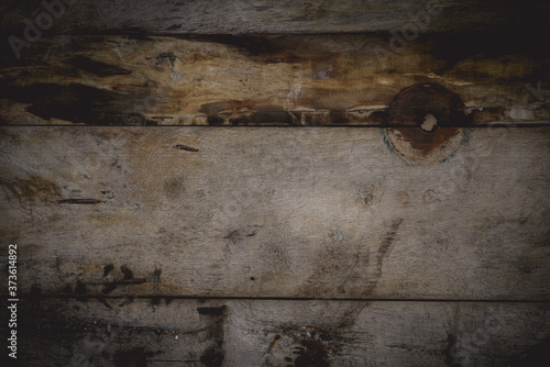 Empty old wooden background. Vintage color of wooden texture. © Oulaphone