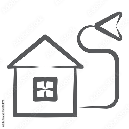  Trendy icon of house connected with path, house route 