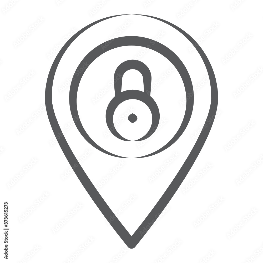 Private location icon style, padlock inside location pin
Private location icon style, padlock inside location pin
