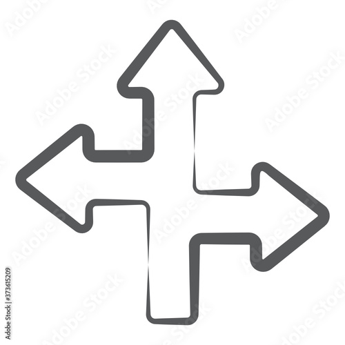 
Intersection arrows, road arrows in linear style 
