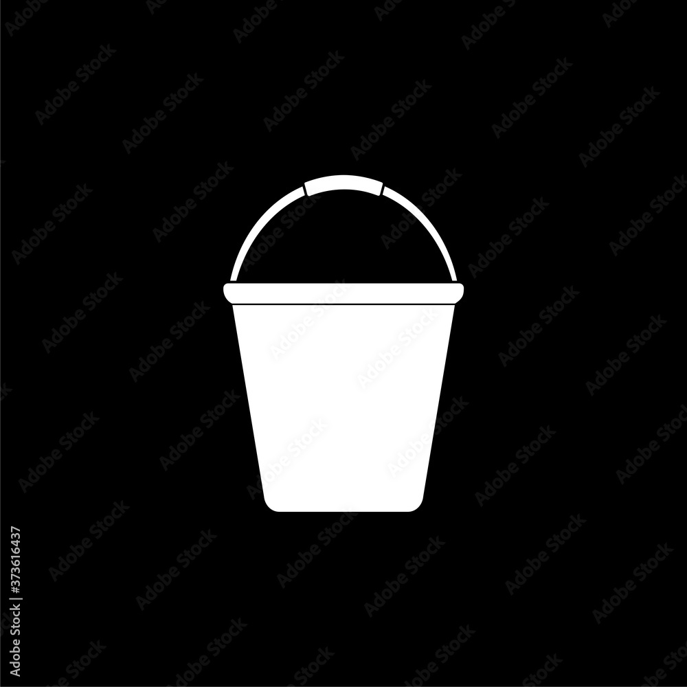 Bucket icon isolated on dark background Bucket icon isolated on dark background