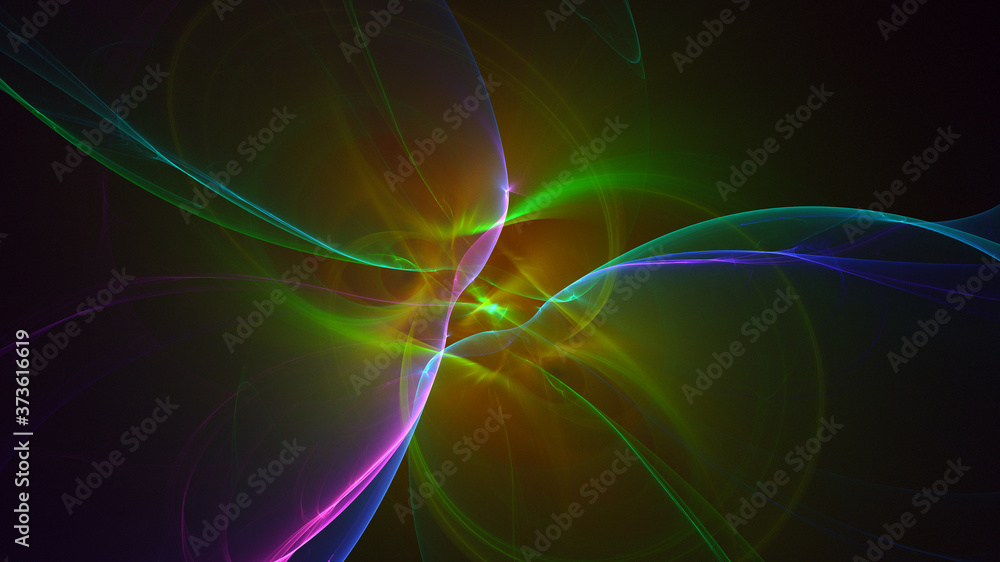 Obraz premium 3D rendering abstract multicolor fractal light background