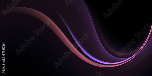 Beautiful abstract fractal neon wave on black background. Wallpaper