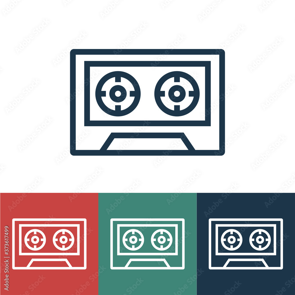Linear vector icon with cassette Linear vector icon with cassette