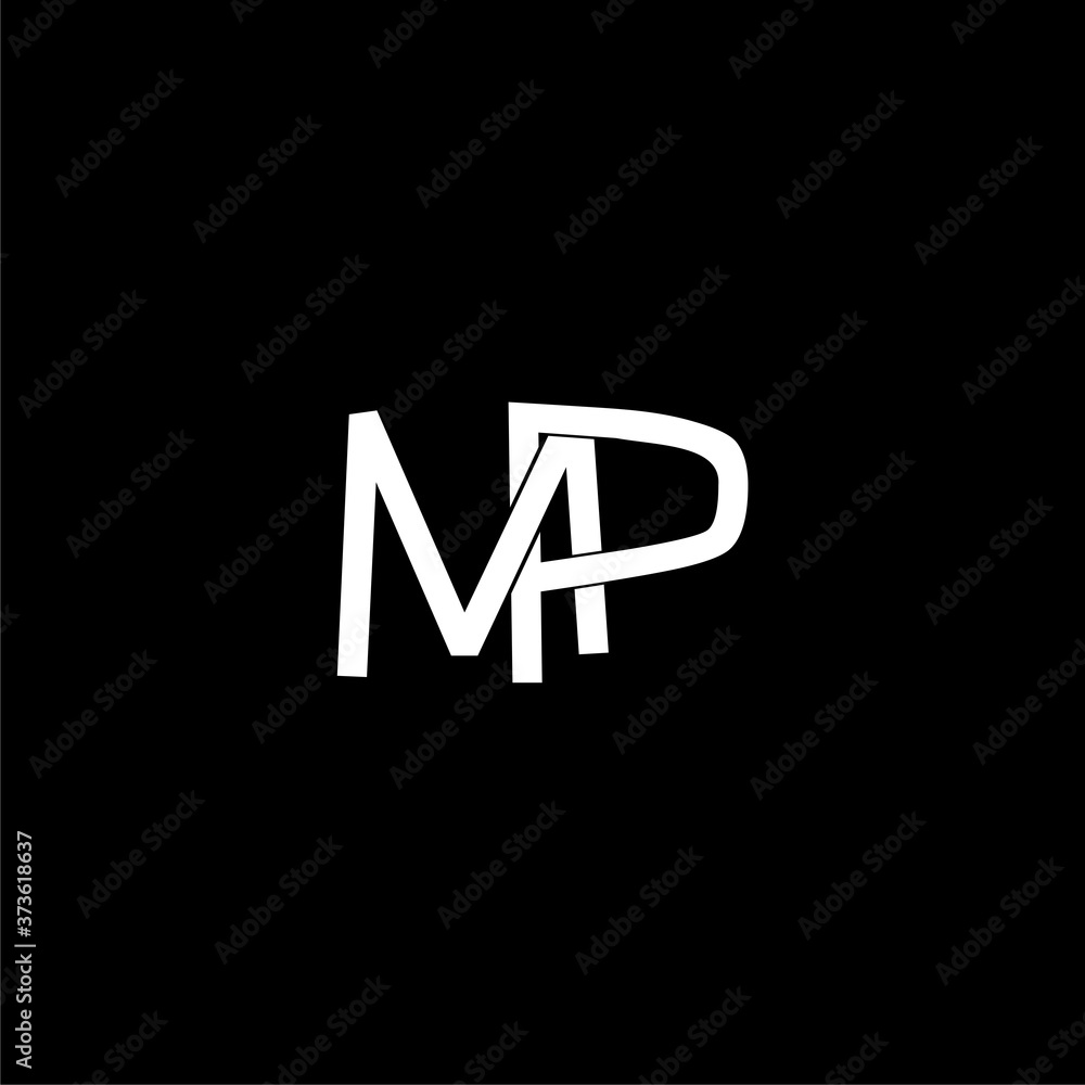 Initial MP letter Logo Design isolated on dark background Initial MP letter Logo Design isolated on dark background