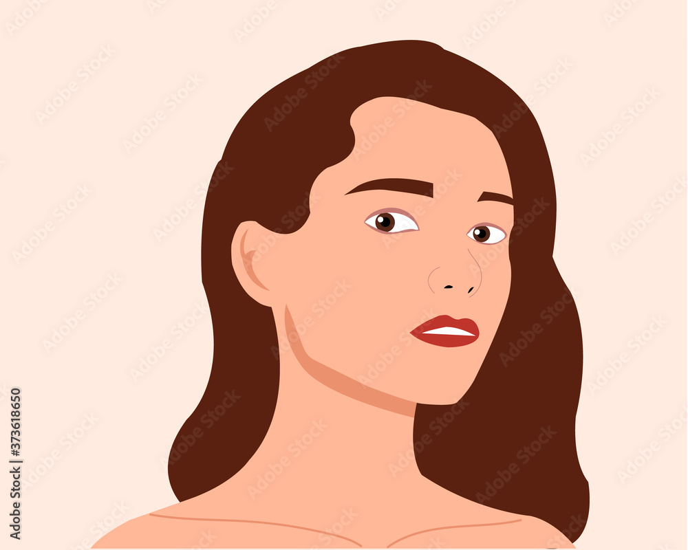 Young girl portrait vector illustration Young girl portrait vector illustration