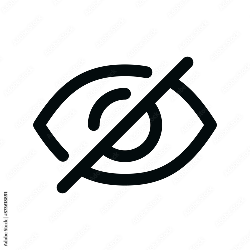 Invisible eye isolated icon, eye slash linear icon, no views outline vector icon with editable stroke Invisible eye isolated icon, eye slash linear icon, no views outline vector icon with editable stroke