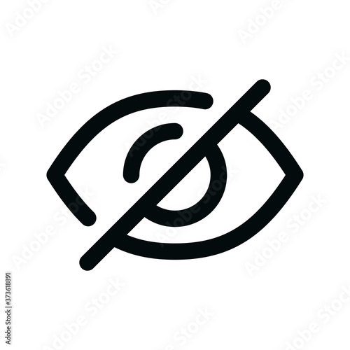 Invisible eye isolated icon, eye slash linear icon, no views outline vector icon with editable stroke