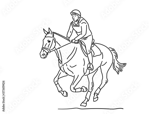 Event horse with athlete during the cross