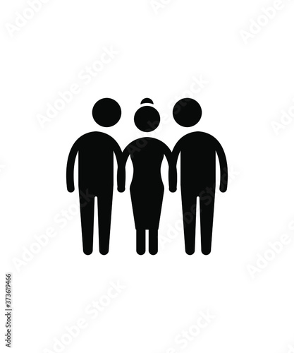 two man with woman icon vector best flat icon.