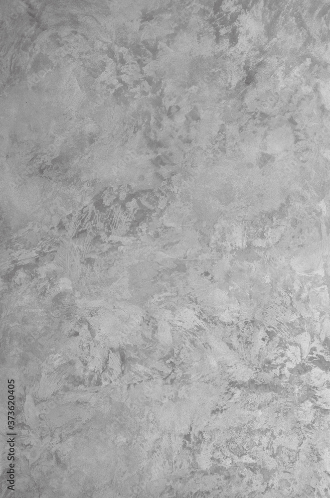 Naklejka premium Decorative plaster with the effect of wet silk. Gray. Delicate turquoise texture. Hand made. Abstract.