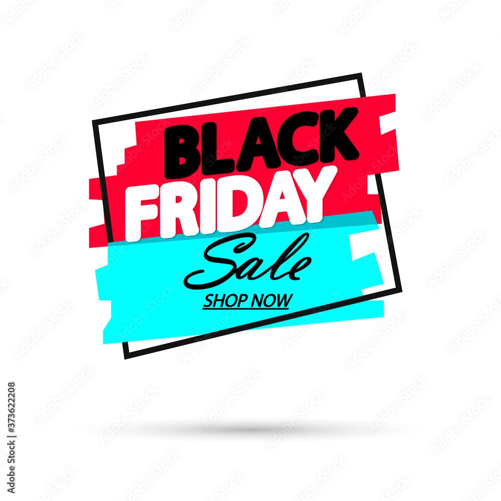 Obraz premium Black Friday Sale, banner design template, discount tag, final season offer, vector illustration