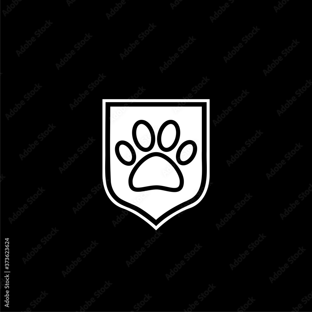 Animal health insurance icon isolated on dark background